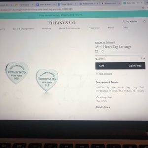 Tiffany mini heart tag earrings